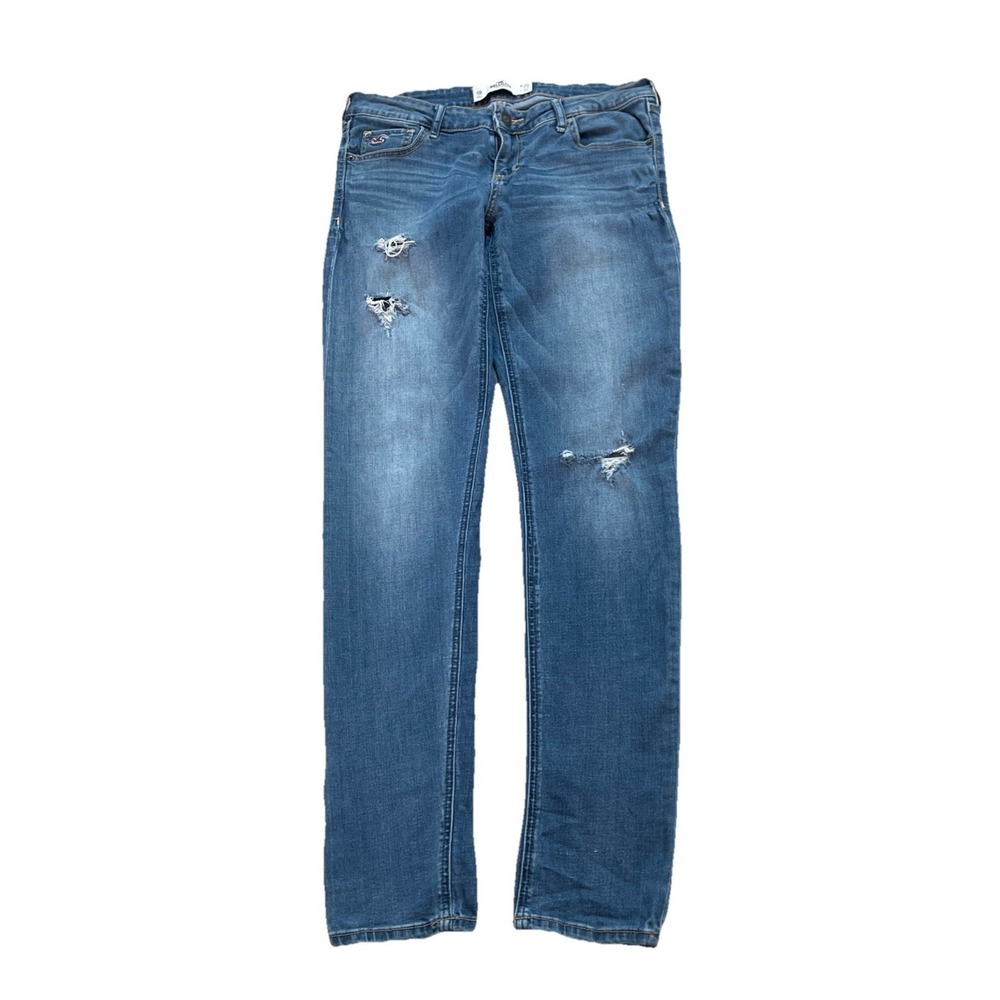 Hollister Denim Jeans Women's 9R Blue Med Wash Distressed Skinny Stretch 29x31